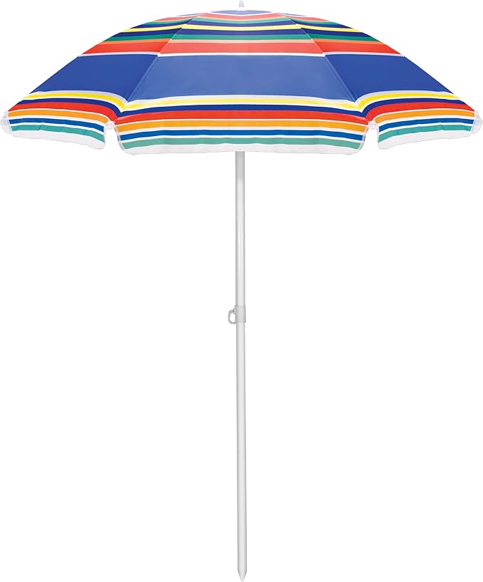 Parasol plażowy w paski o długości 1,8 m