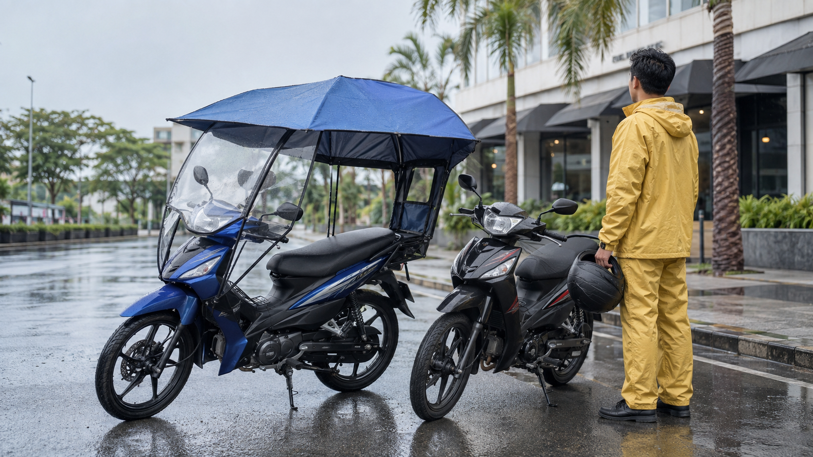 Pokrycie parasola motocyklowego a kombinezon przeciwdeszczowy: co działa lepiej?