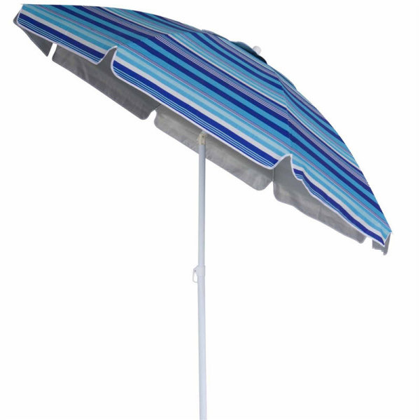 Zewnętrzny parasol plażowy w niebieskie paski o długości 6,5 stopy