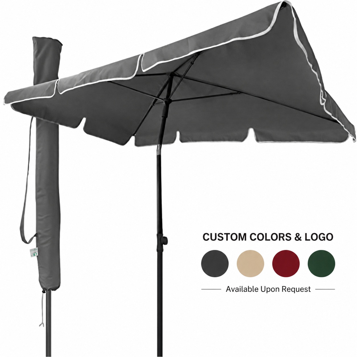 Regulowany aluminiowy parasol ogrodowy z funkcją odchylania i żebrami z włókna szklanego