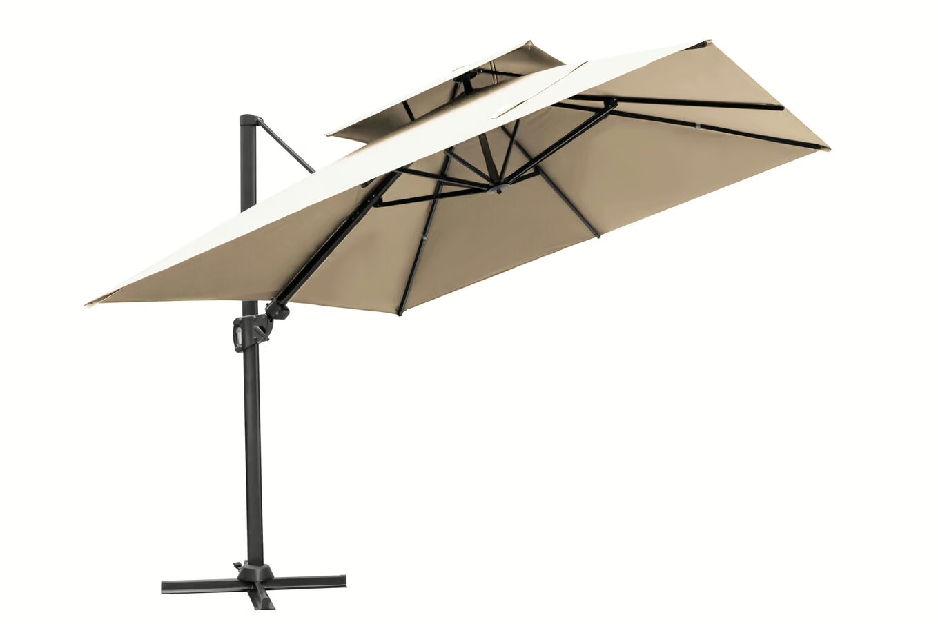 Parasol wspornikowy, podwójny baldachim