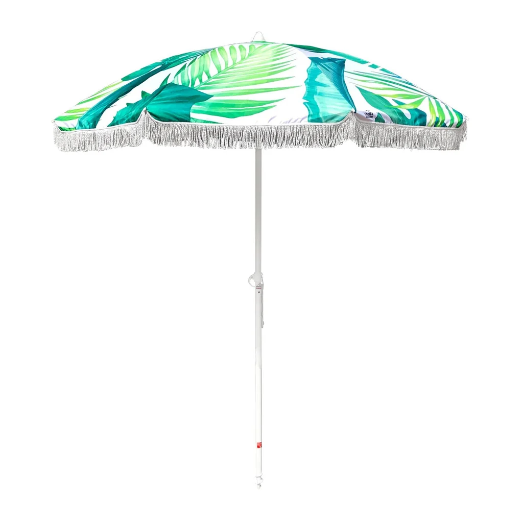 Niestandardowy wentylowany parasol plażowy o długości 220 cm z uchylnym drążkiem i świdrem do piasku