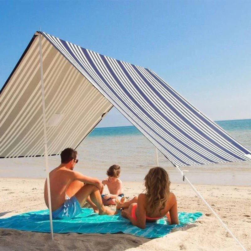 Niestandardowy przenośny parasol plażowy o wymiarach 330 x 180 cm z aluminiowymi słupkami