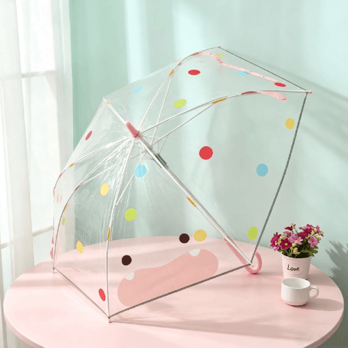 Śliczny przezroczysty parasol dziecięcy 3D z uchem