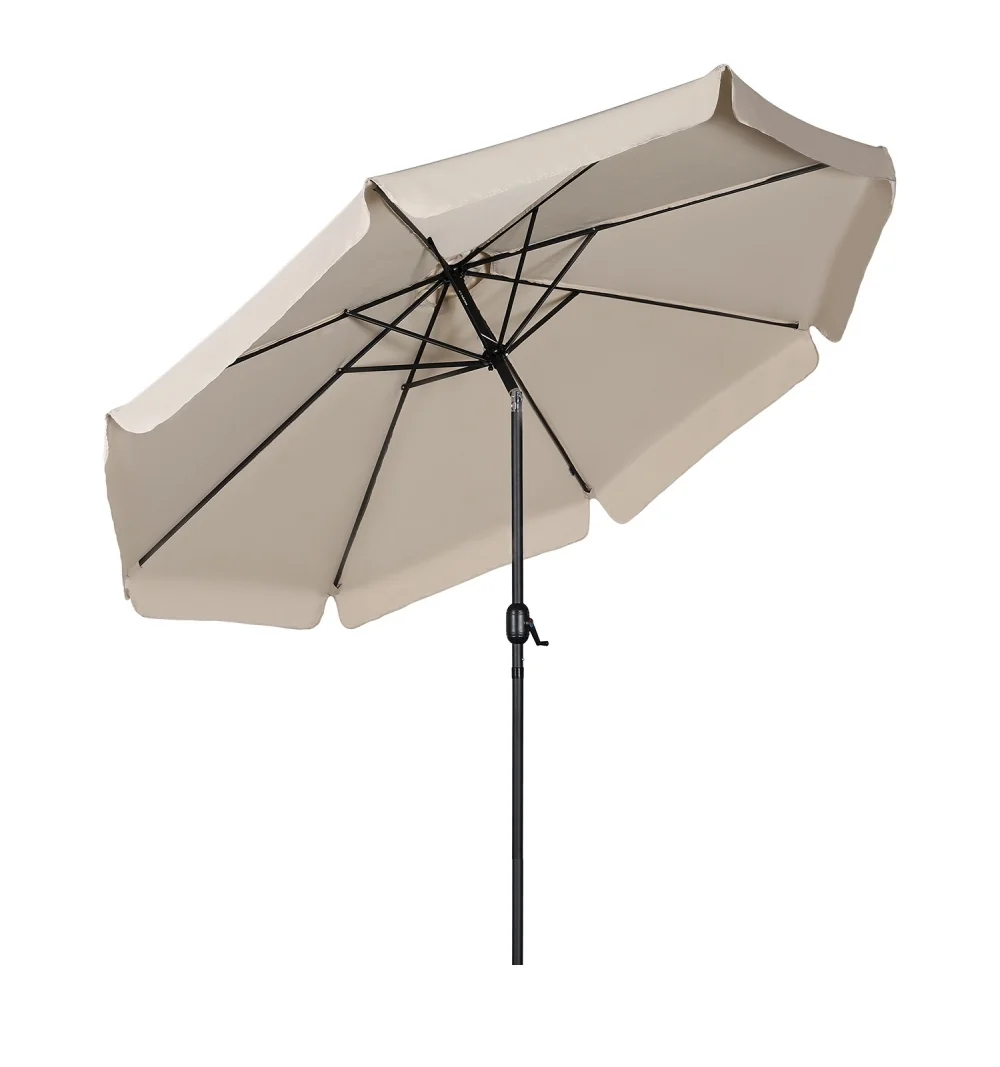Parasol ogrodowy o średnicy 300 cm z beżowym 8-panelowym baldachimem