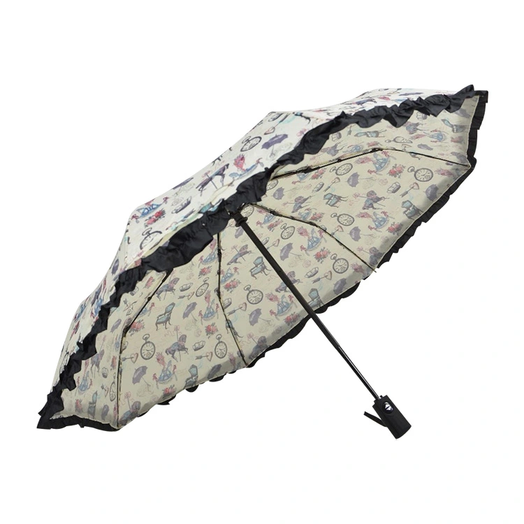 Wiatroszczelny, składany, koronkowy parasol